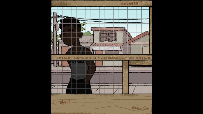 Narinig Mo Ba close view of Mr Pogi and the wire shop window