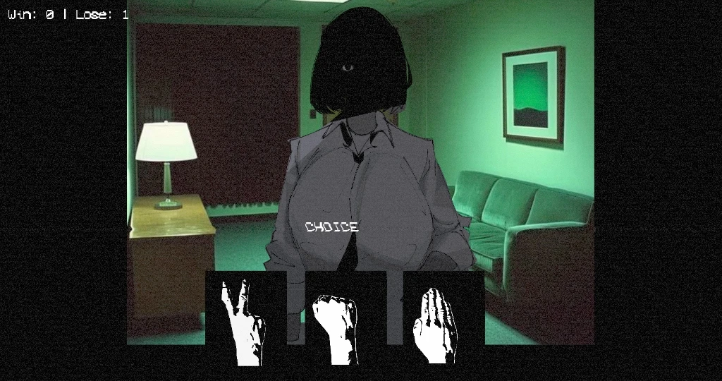 Rock-Paper-Scissors hand gesture selection interface in Nate Hand Gesture online